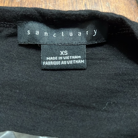 Sanctuary Black Tie Front Crop Top Sz XS EUC - Picture 3 of 10